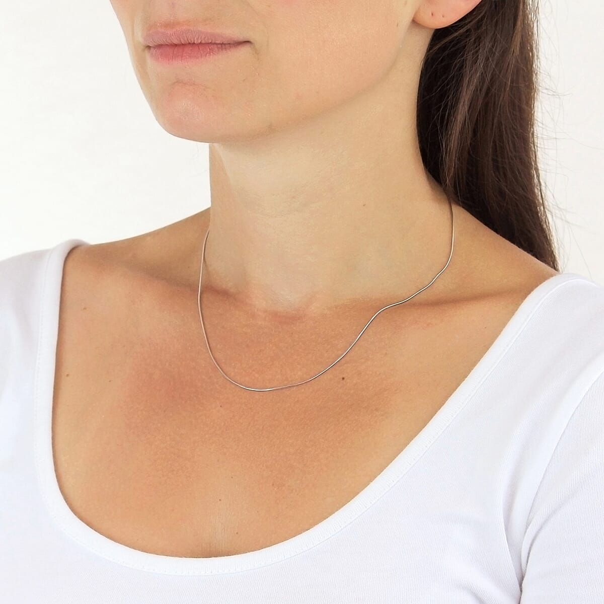 9K White Gold  Chain (Size - 18),  Gold Wt. 2.8 Gms