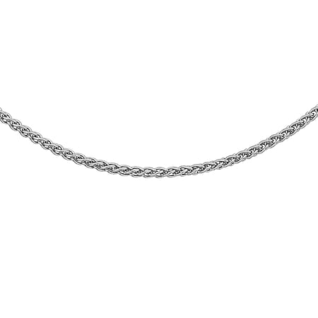1mm Adjustable Spiga Chain 18 Inch-20 Inch in 9K White Gold 1mm Adjustable Spiga Chain 18 Inch-20 Inch in 9K White Gold