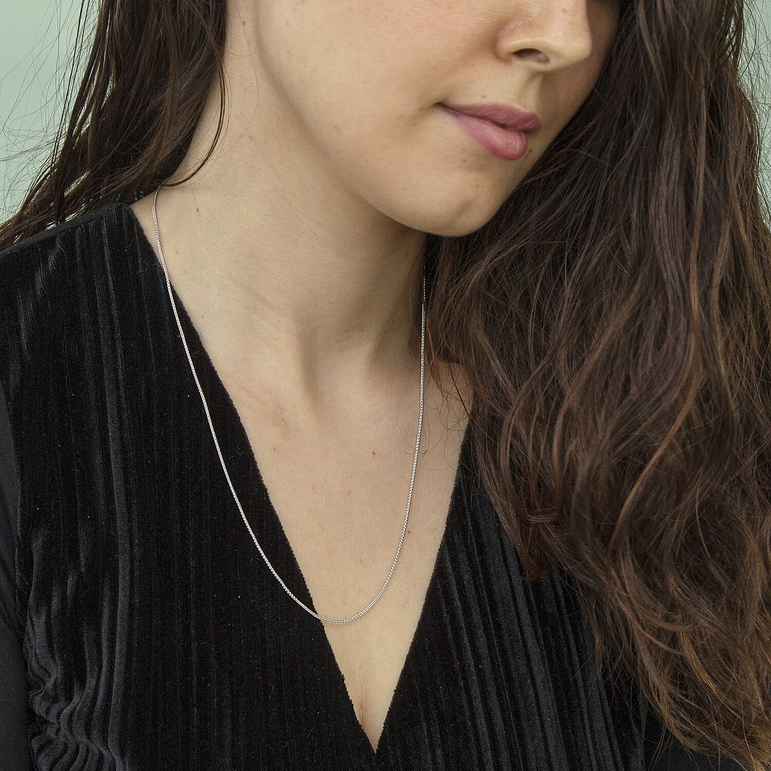 9K White Gold  Chain (Size - 20),  Gold Wt. 2.1 Gms