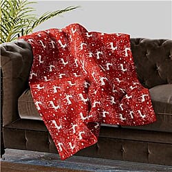  Luxurious Super Soft Leaves Pattern Flannel Blanket - Dark Grey