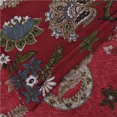 New Arrival for Winter 2022-  Luxurious Super Soft Floral & Paisley Pattern Flannel Blanket (210x150 Cm) - Red