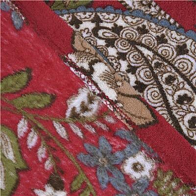 New Arrival for Winter 2022-  Luxurious Super Soft Floral & Paisley Pattern Flannel Blanket (210x150 Cm) - Red