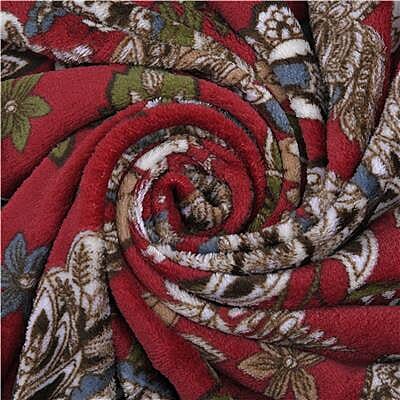 New Arrival for Winter 2022-  Luxurious Super Soft Floral & Paisley Pattern Flannel Blanket (210x150 Cm) - Red