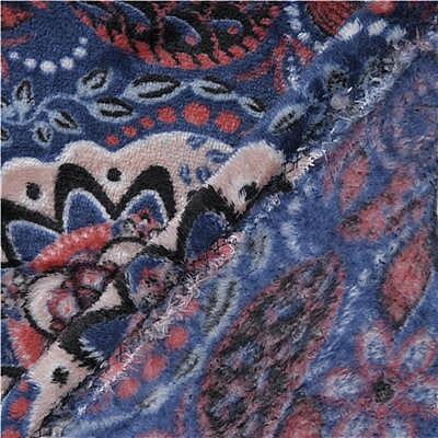 Luxurious Super Soft Floral Pattern Flannel Blanket (210x150 Cm) - Pink & Navy