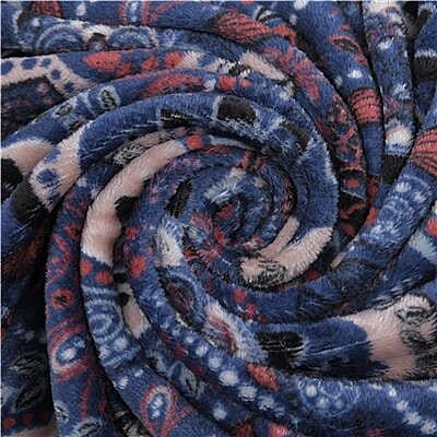 Luxurious Super Soft Floral Pattern Flannel Blanket (210x150 Cm) - Pink & Navy