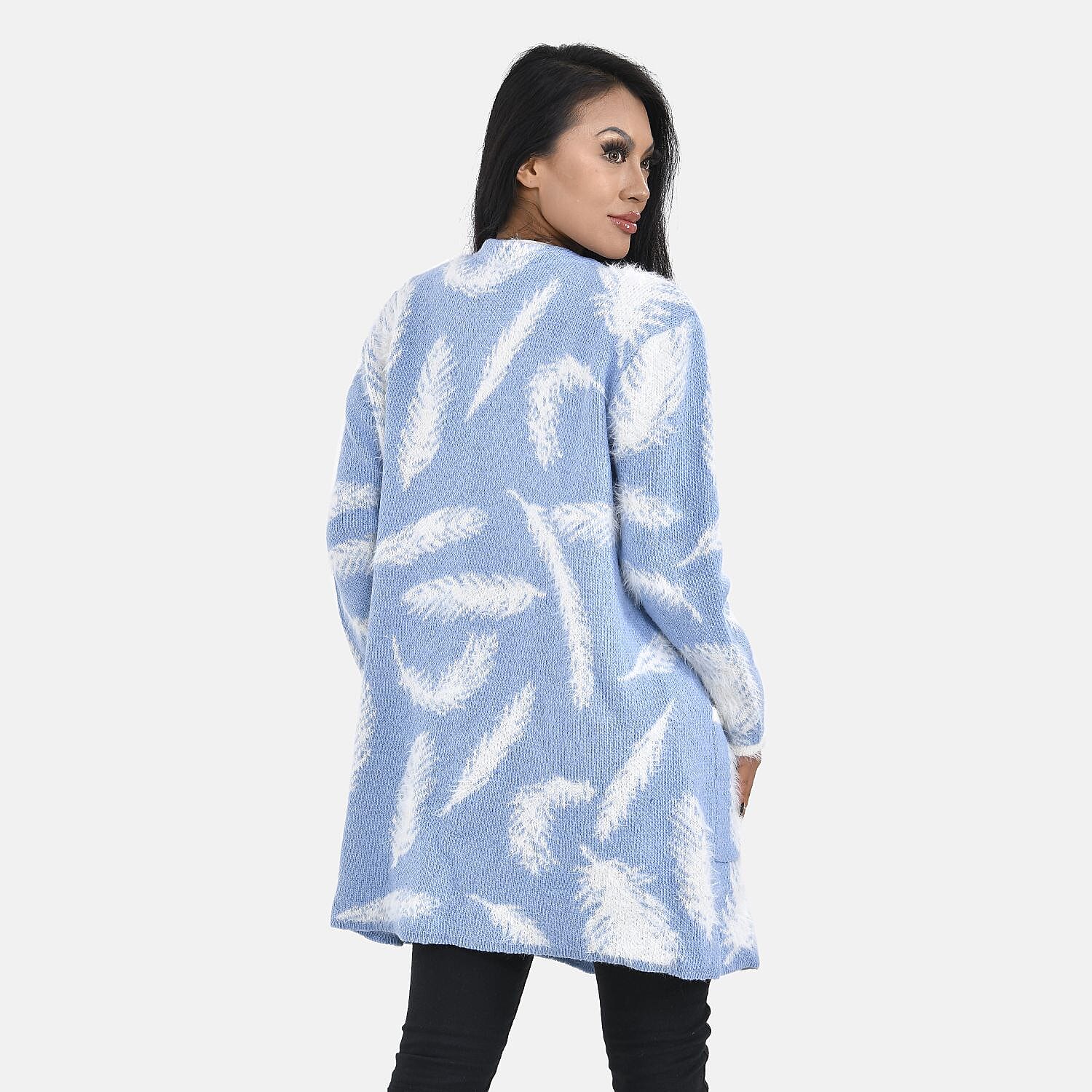 Tamsy Winter Outfit with 2 Pockets (Free Size) - Light Blue - White
