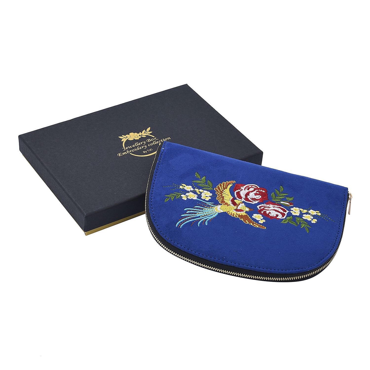 Floral Pattern Jewellery Organiser (Size 21x14x2 ) - Blue