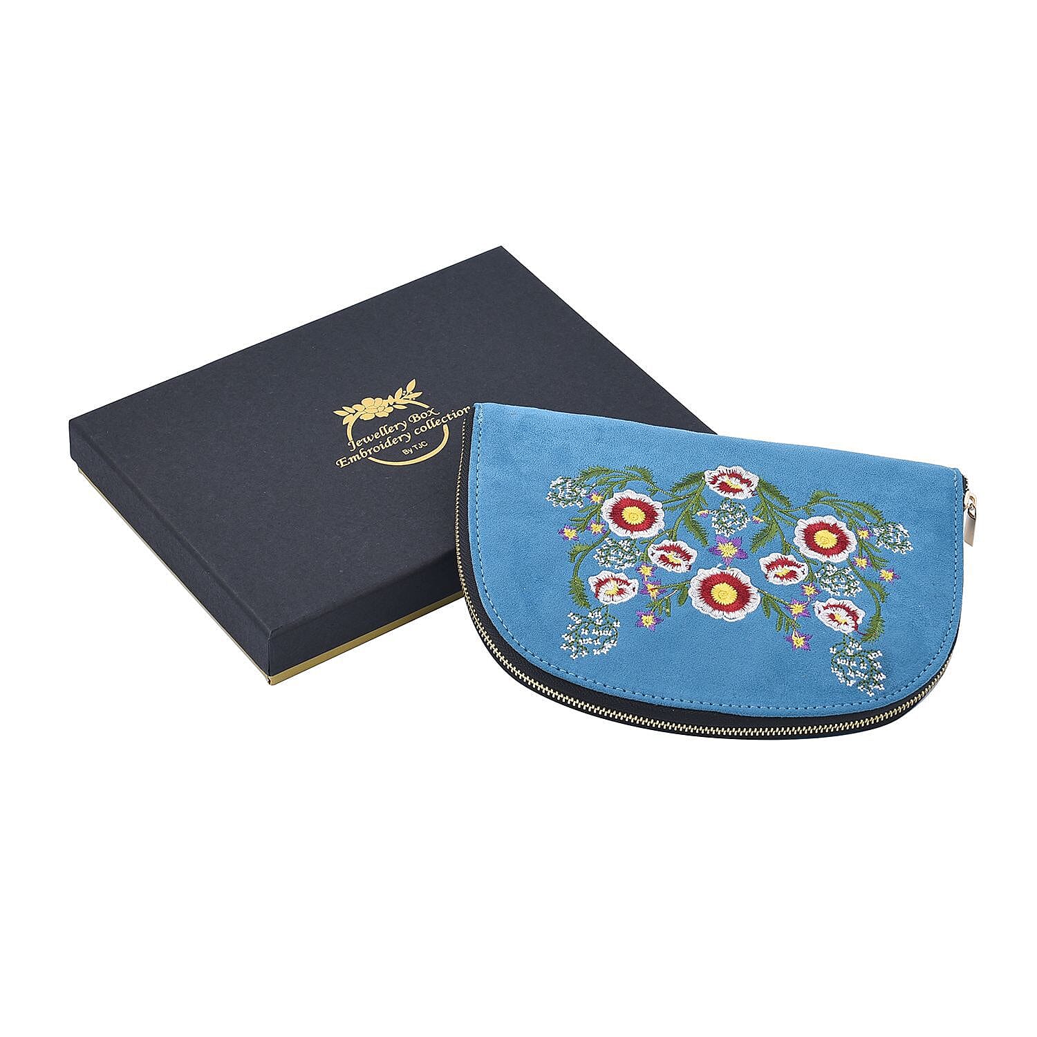 Floral Pattern Jewellery Organiser (Size 21x14x2 ) - Teal