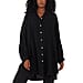 Nova of London Women Oversized Cheese Cloth Shirt - Black