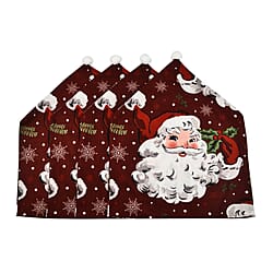 Set of 4 - Christmas Chair Covers with Snowman Pattern