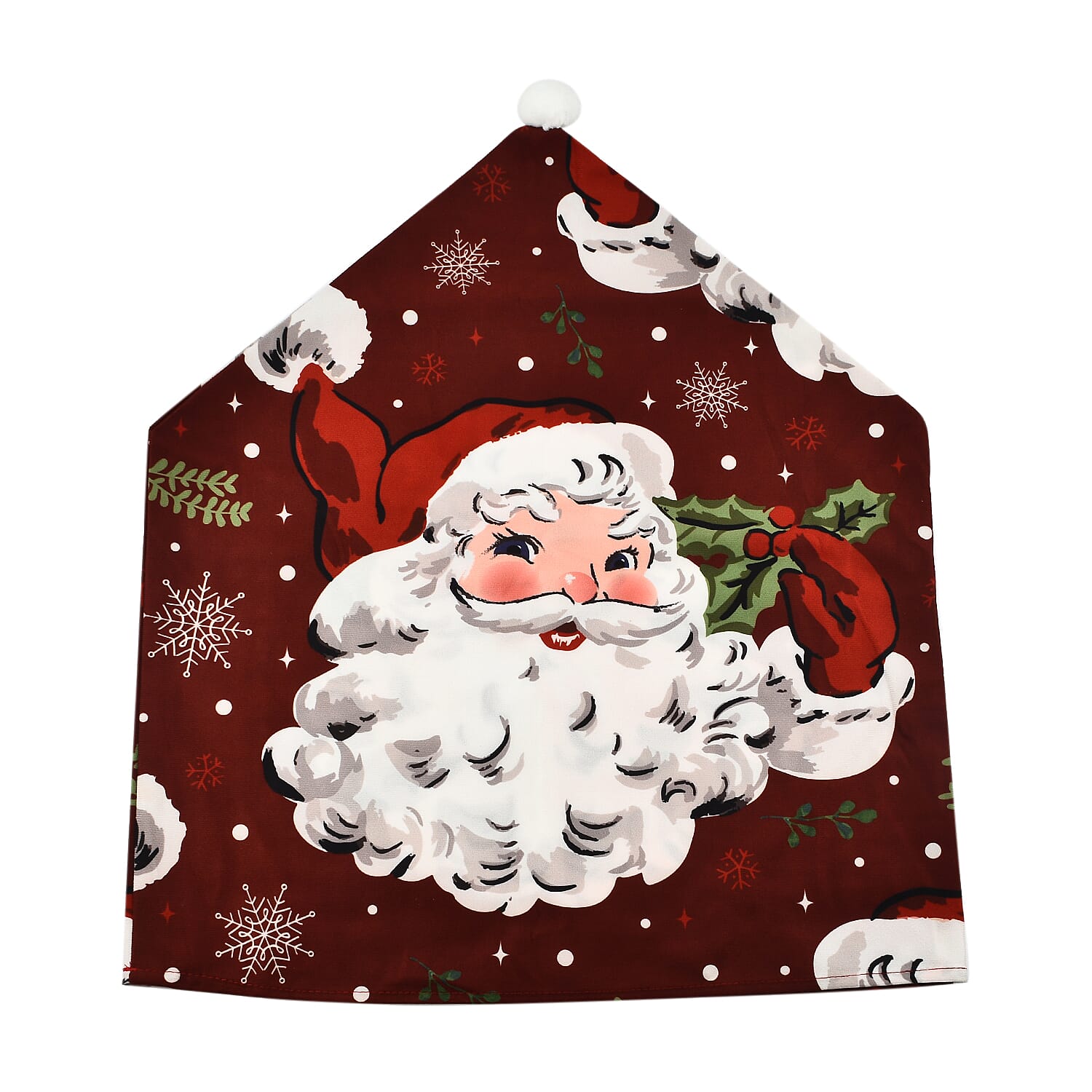 Set of 4 - Christmas Chair Covers with Santa Claus Pattern