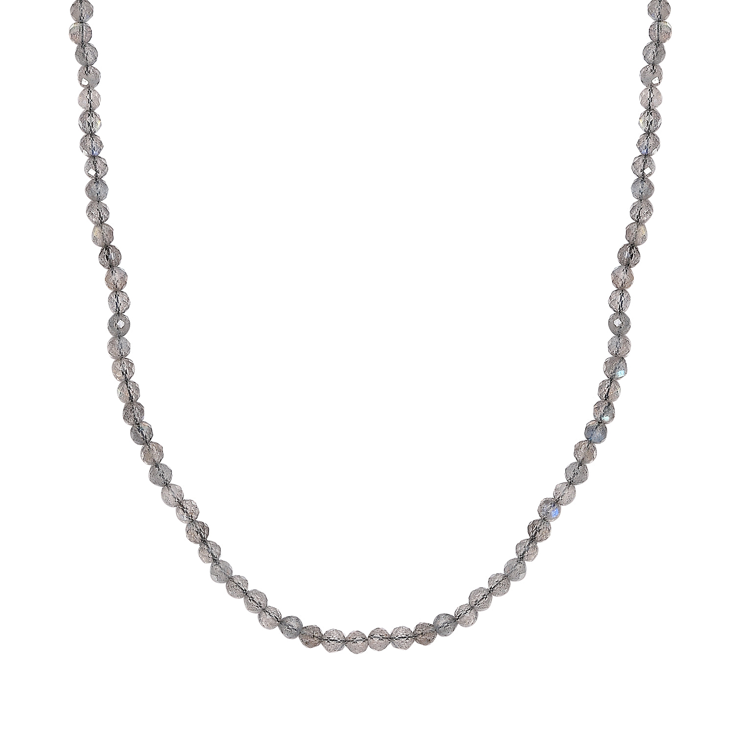 One Time Deal - Labradorite Beads Necklace (Size - 24) in 18K Yellow Gold Vermeil Plated Sterling Silver 61.35 Ct.