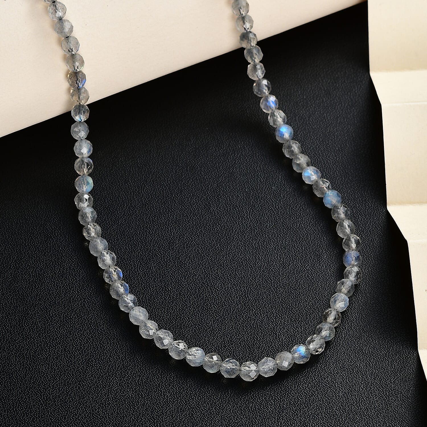 One Time Deal - Labradorite Beads Necklace (Size - 20) in 18K Yellow Gold Vermeil Plated Sterling Silver 51.17 Ct.