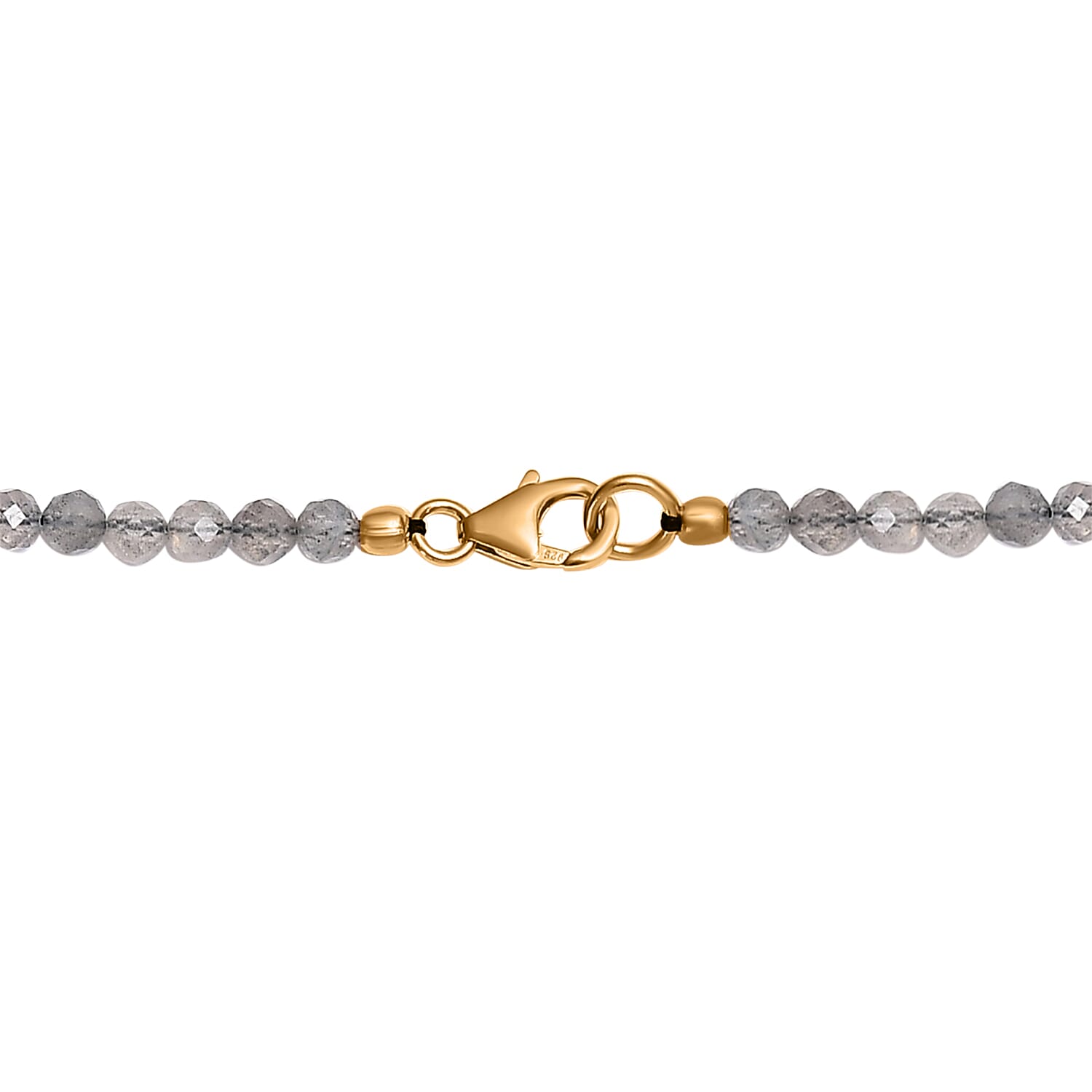 One Time Deal - Labradorite Beads Necklace (Size - 20) in 18K Yellow Gold Vermeil Plated Sterling Silver 51.17 Ct.