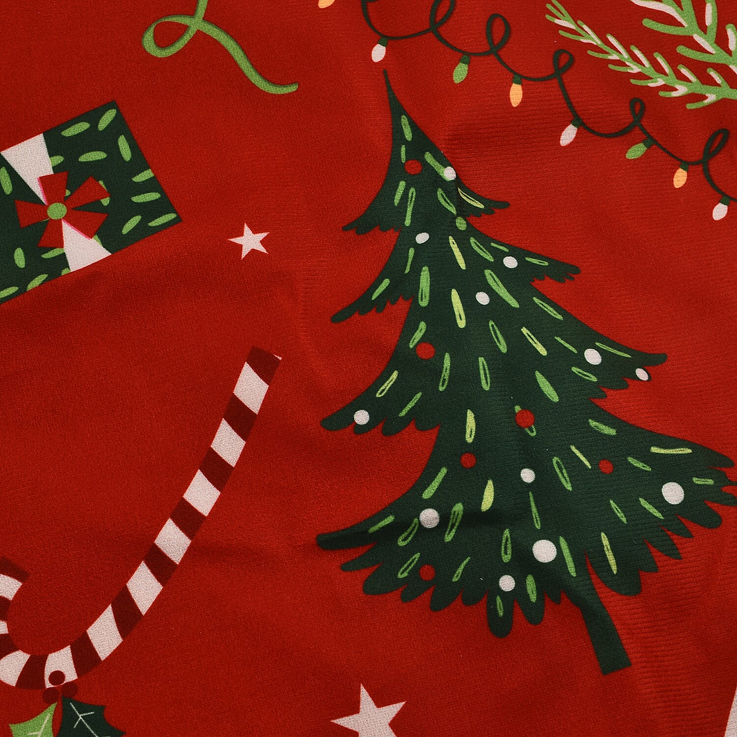 Set of 4 - Christmas Chair Covers with Christmas Tree Pattern