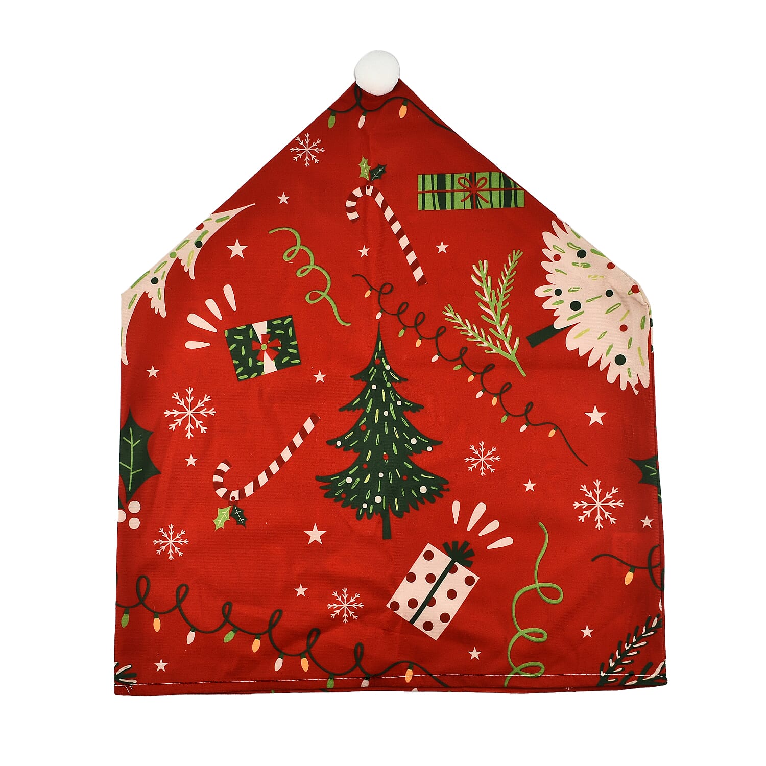 Set of 4 - Christmas Chair Covers with Christmas Tree Pattern