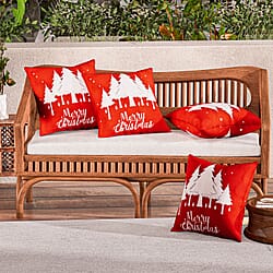 Set of 4 Christmas Cushion Covers  - Trees