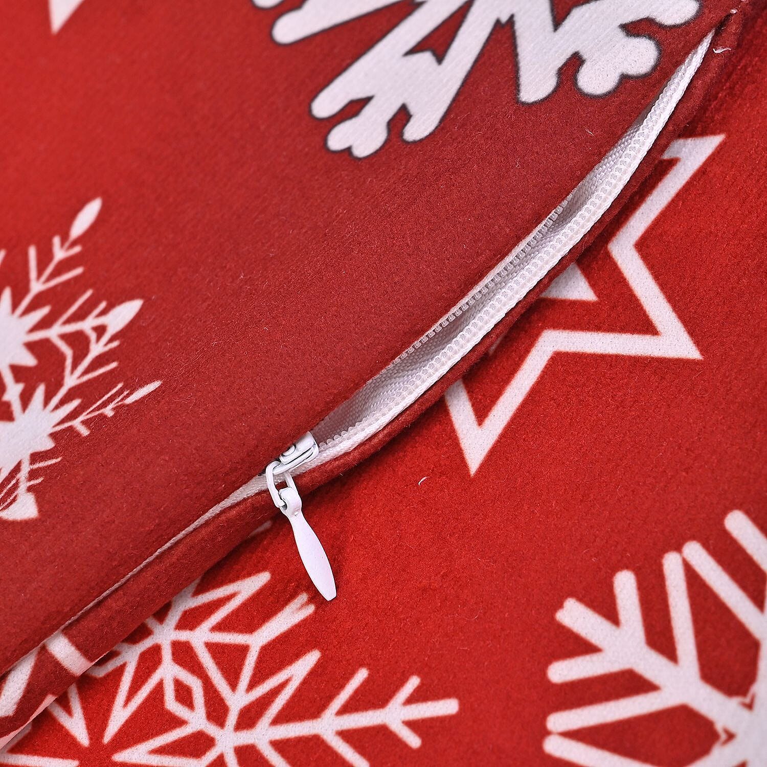 Polyester Christmas Tree Cushion Cover - Burgundy