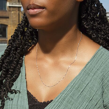 9K White Gold  Chain (Size - 20),  Gold Wt. 1.5 Gms