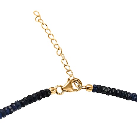 Shades of Blue Sapphire Necklace (Size - 20 with Extender) in 18k Gold Vermeil Sterling Silver 71.25 Ct.