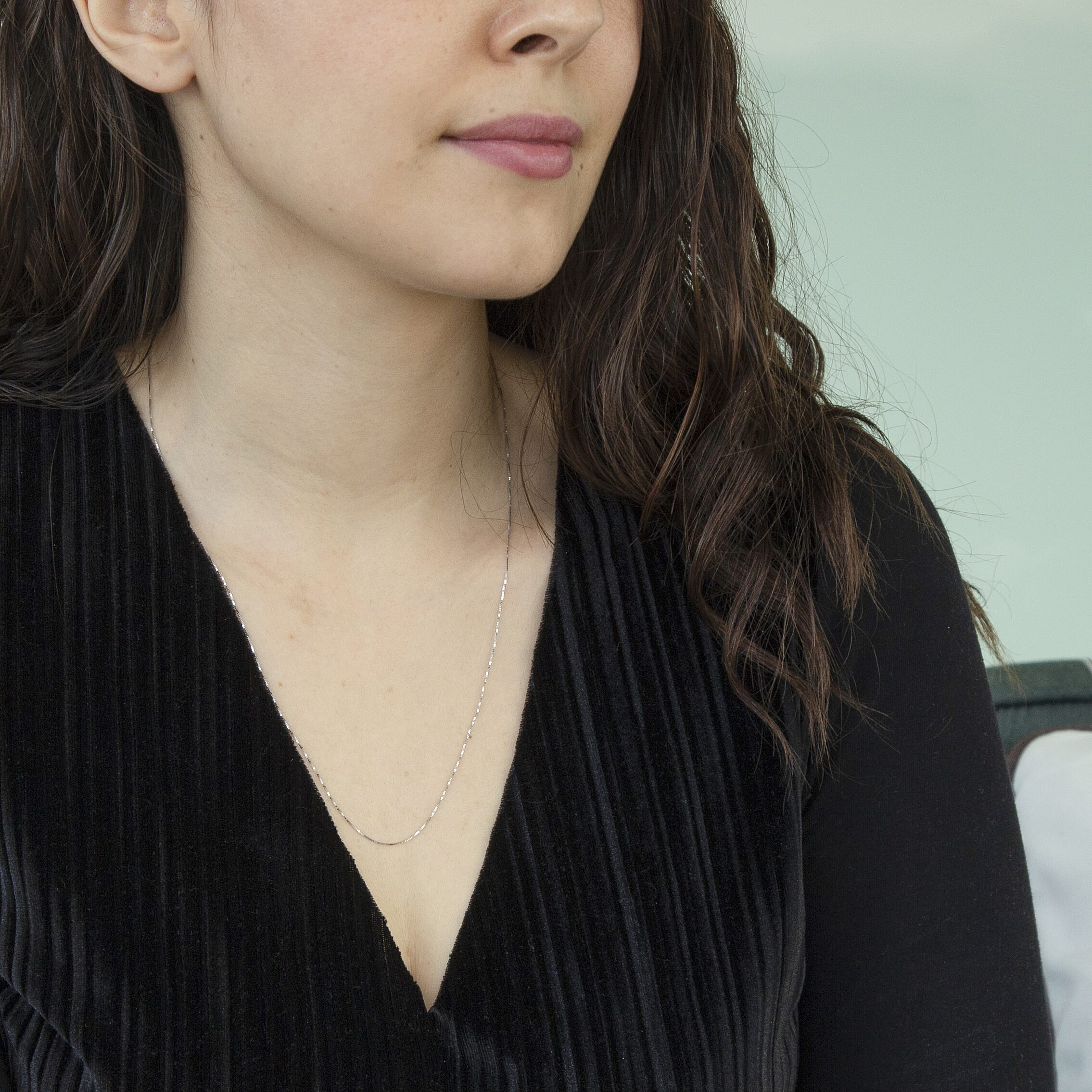 9K White Gold  Chain (Size - 20),  Gold Wt. 1 Gms