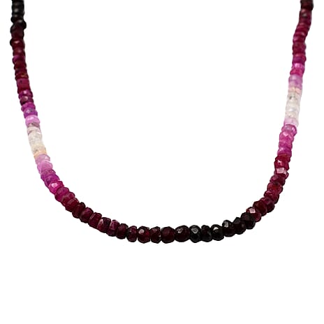 Shades of Ruby Necklace (Size - 20 with Ext.) in 18K Vermeil Gold Plated Sterling Silver 62.77 Ct.