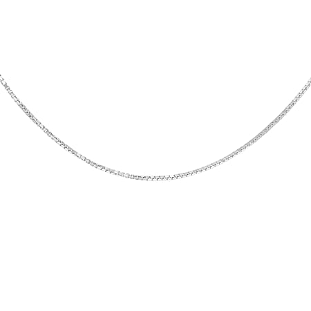 Venetian Box Chain Adjustable 16 Inch-18 Inch in 9K White Gold