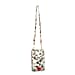 Designer Inspired-Floral Pattern Crossbody Phone Handbag with Shoulder Strap - White