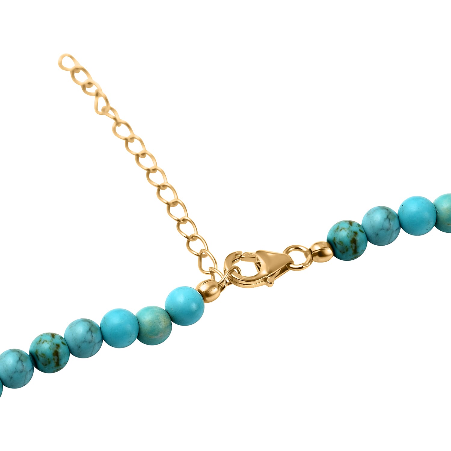 Tuscon Special - Natural Arizona Turquoise Necklace (Size 18-20) in 18K Gold Vermeil Plated Sterling Silver 88.62 Ct