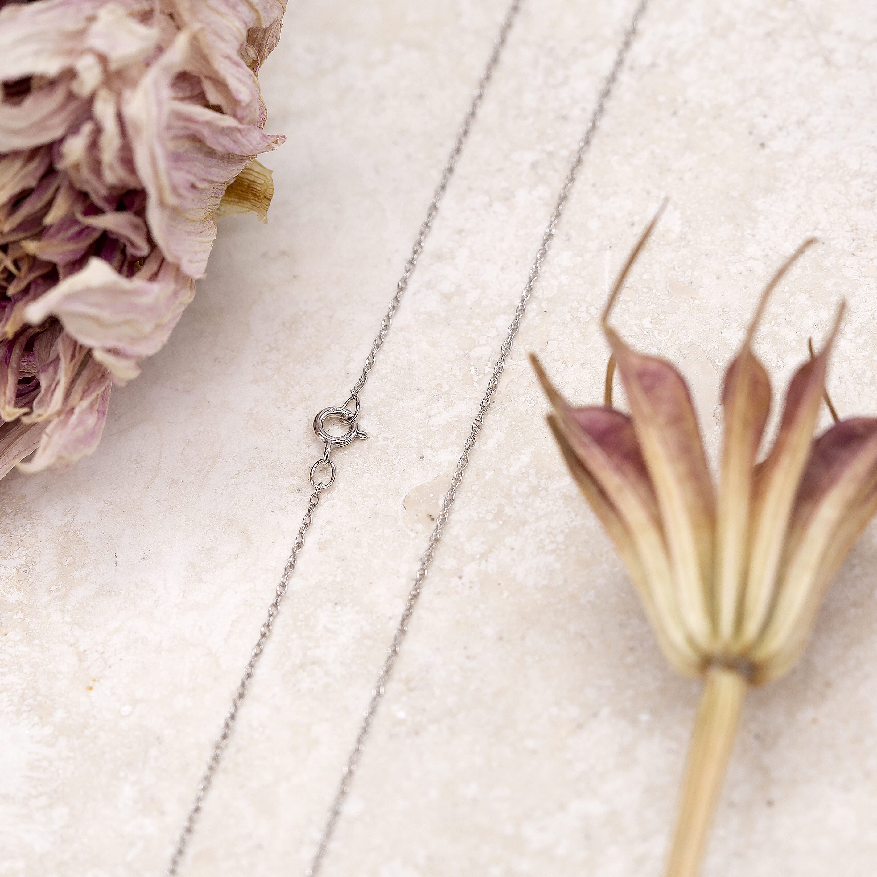 9K White Gold  Chain (Size - 16),  Gold Wt. 0.32 Gms