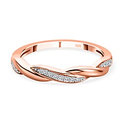 White Cubic Zirconia Band Ring in Sterling Silver