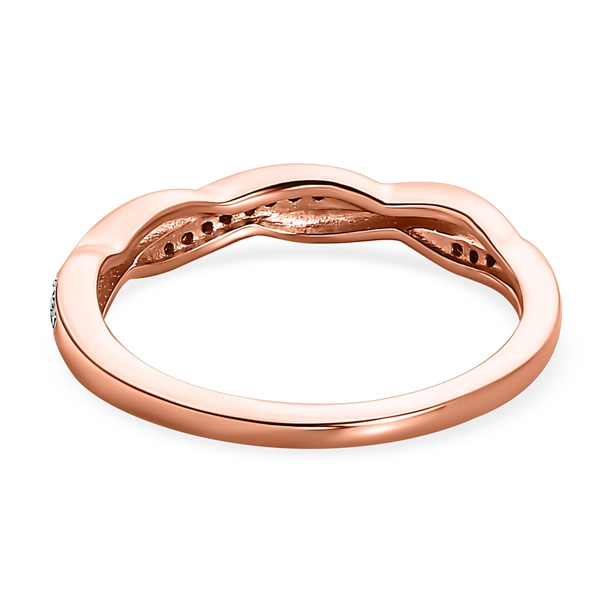 White Cubic Zirconia Band Ring in Sterling Silver