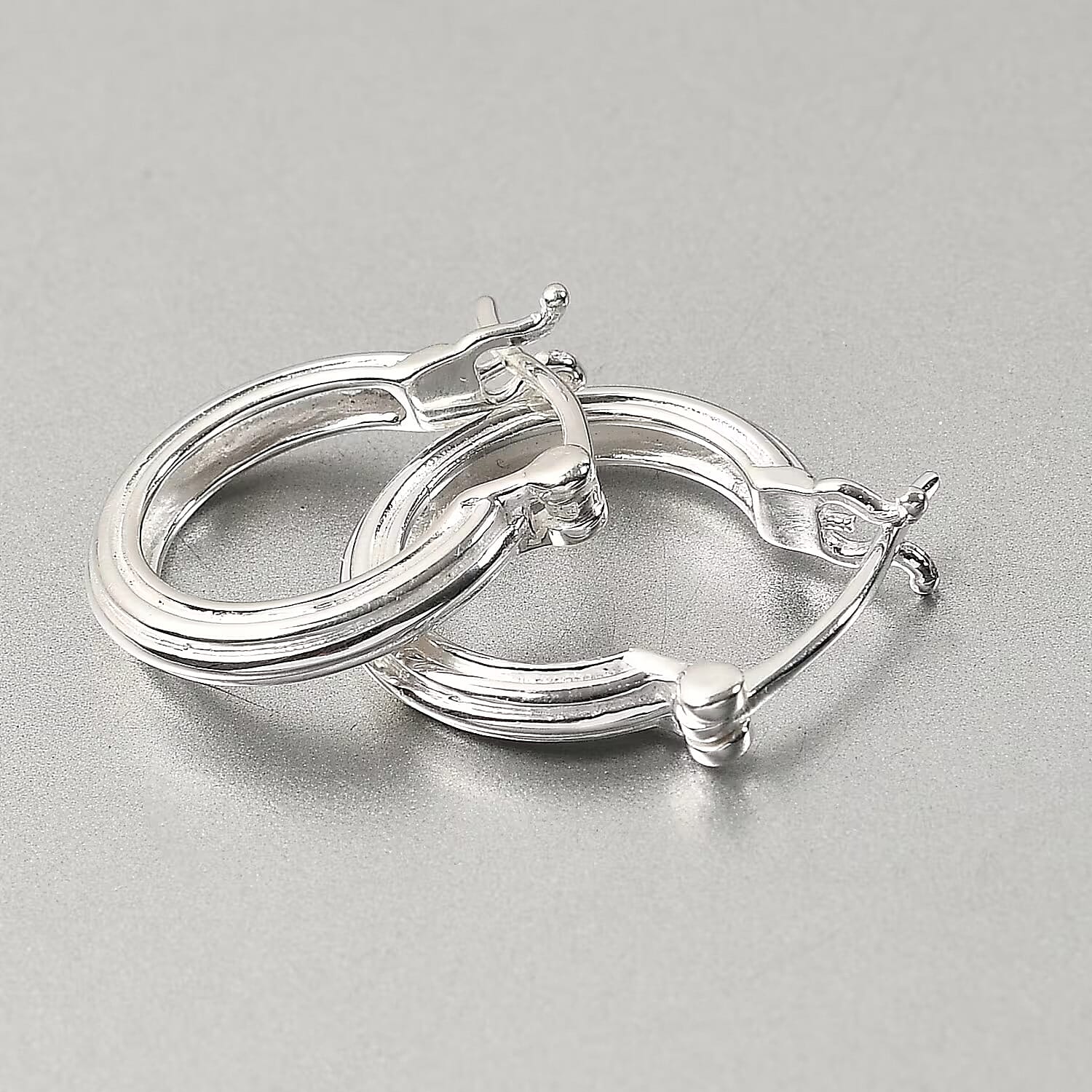 Sterling Silver Hoop Earrings with Clasp