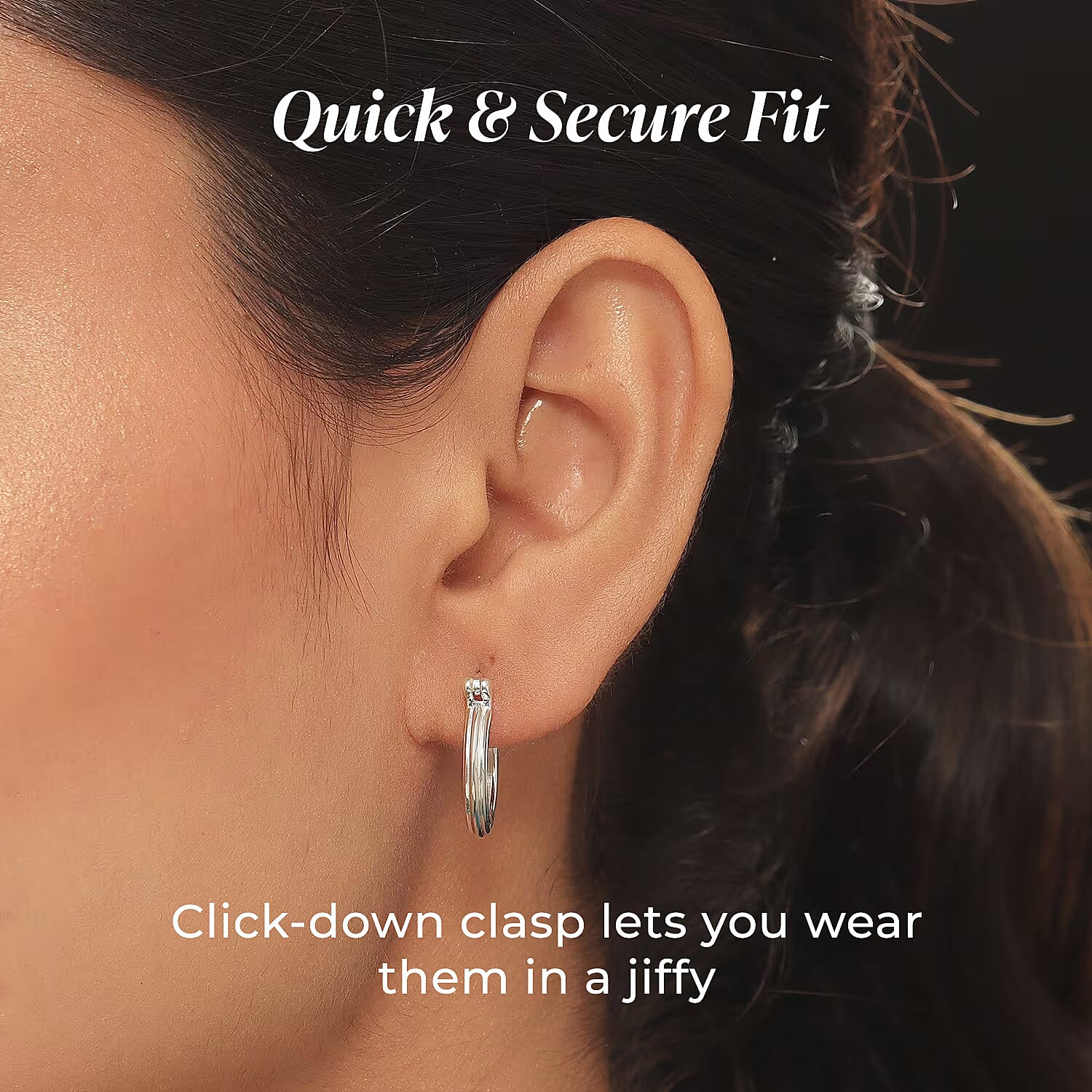 Sterling Silver Hoop Earrings with Clasp