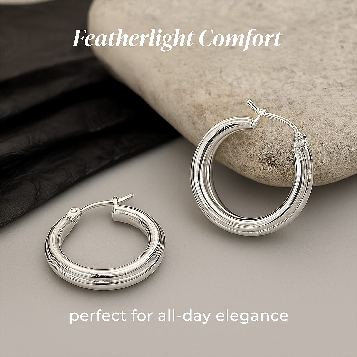 Sterling Silver Hoop Earrings with Clasp