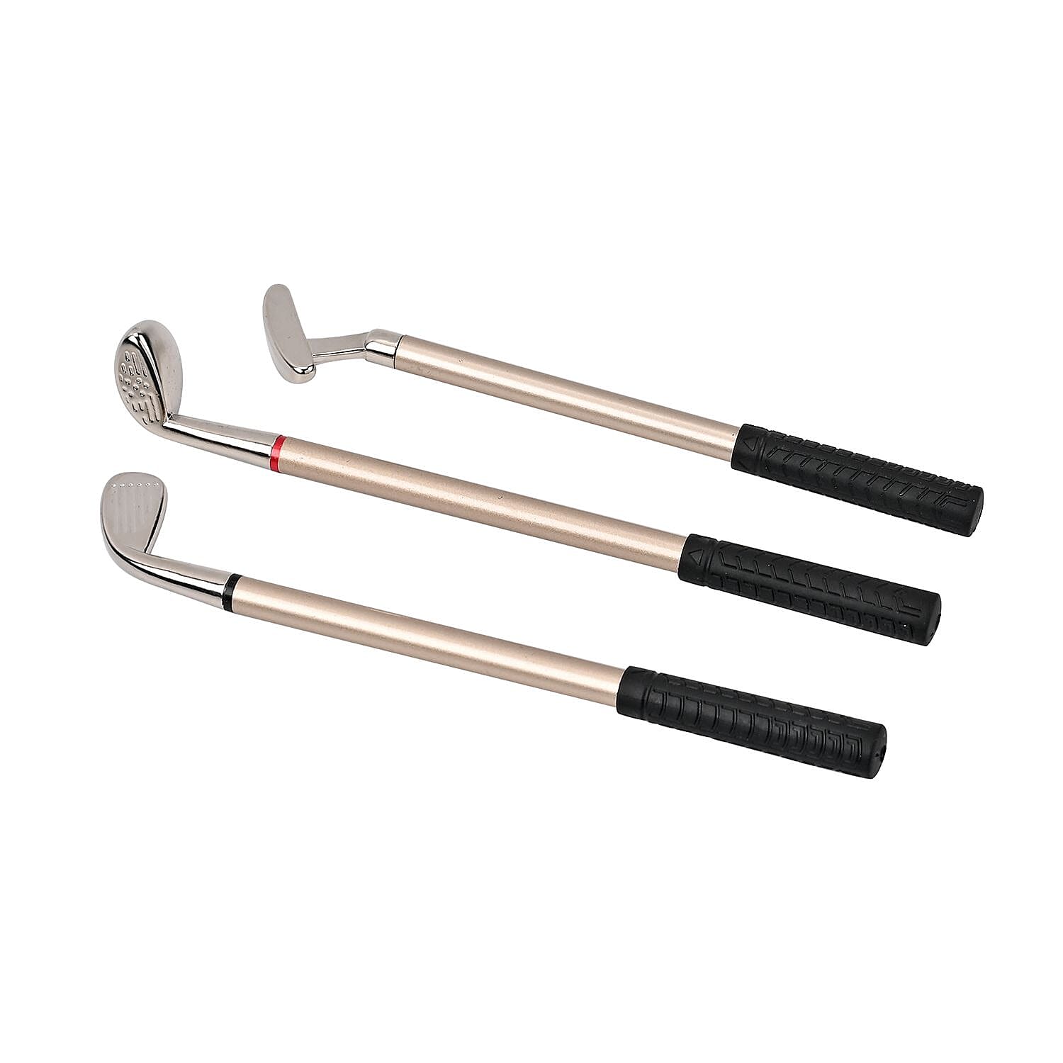 Set of 3 Golf Club Pattern Pens, with Black, Red & Blue Ink