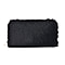 Faux Fur Long Size Wallet with Zipper Closure  Black