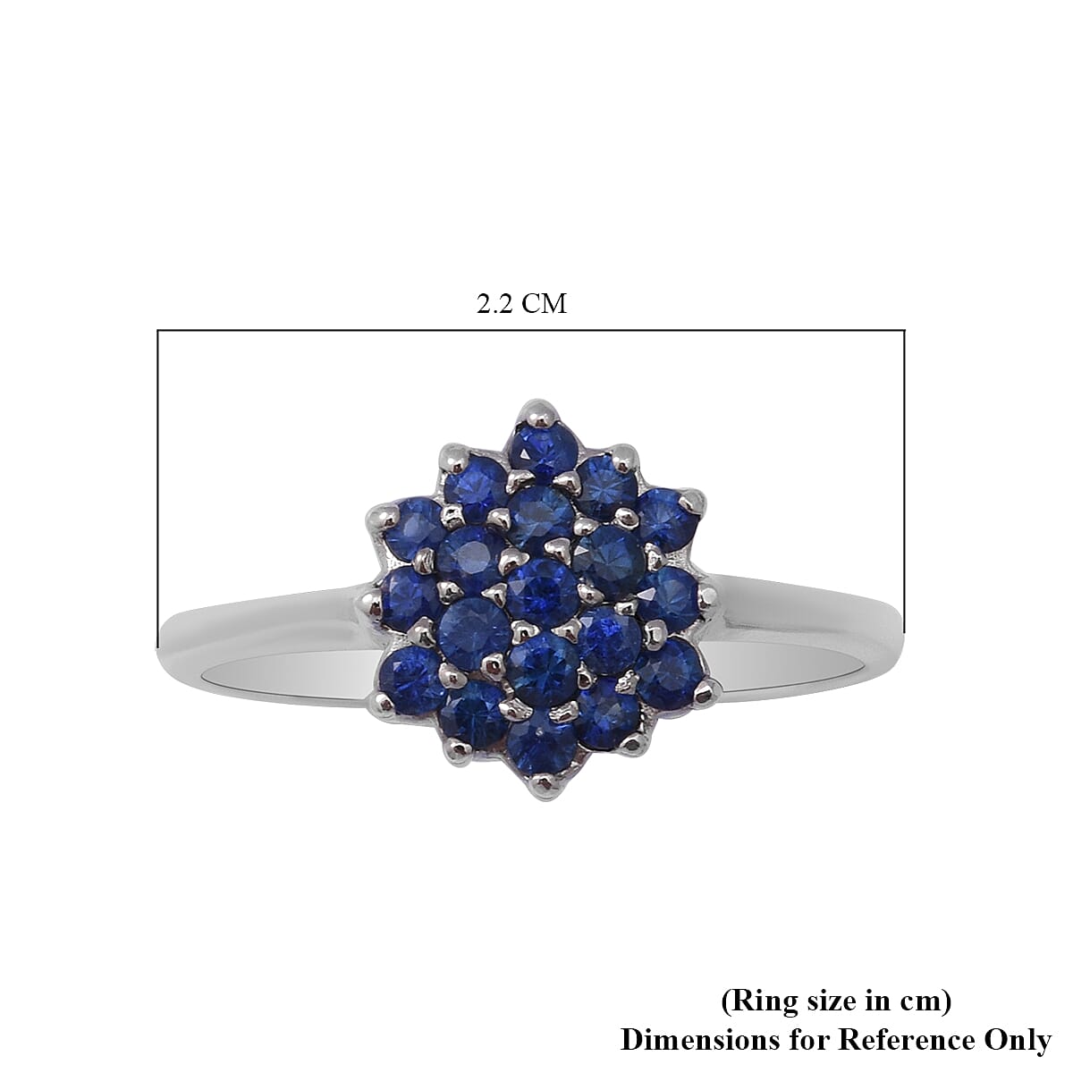 Ceylon Sapphire Ring in Rhodium Overlay Sterling Silver