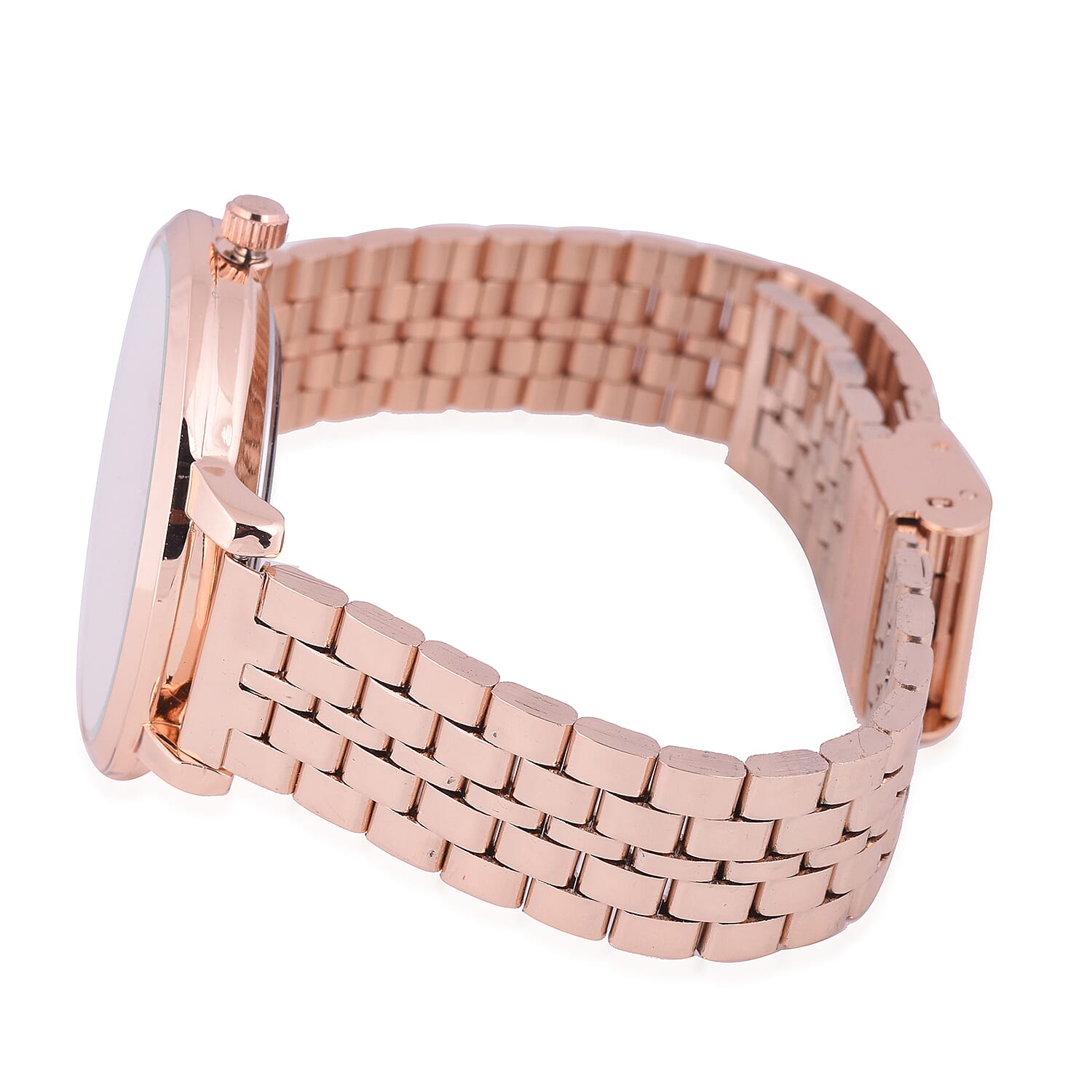 DIAMOND & CO. Natural Pink Diamond Studded Ladies Watch with Rose Gold Colour Chain Strap