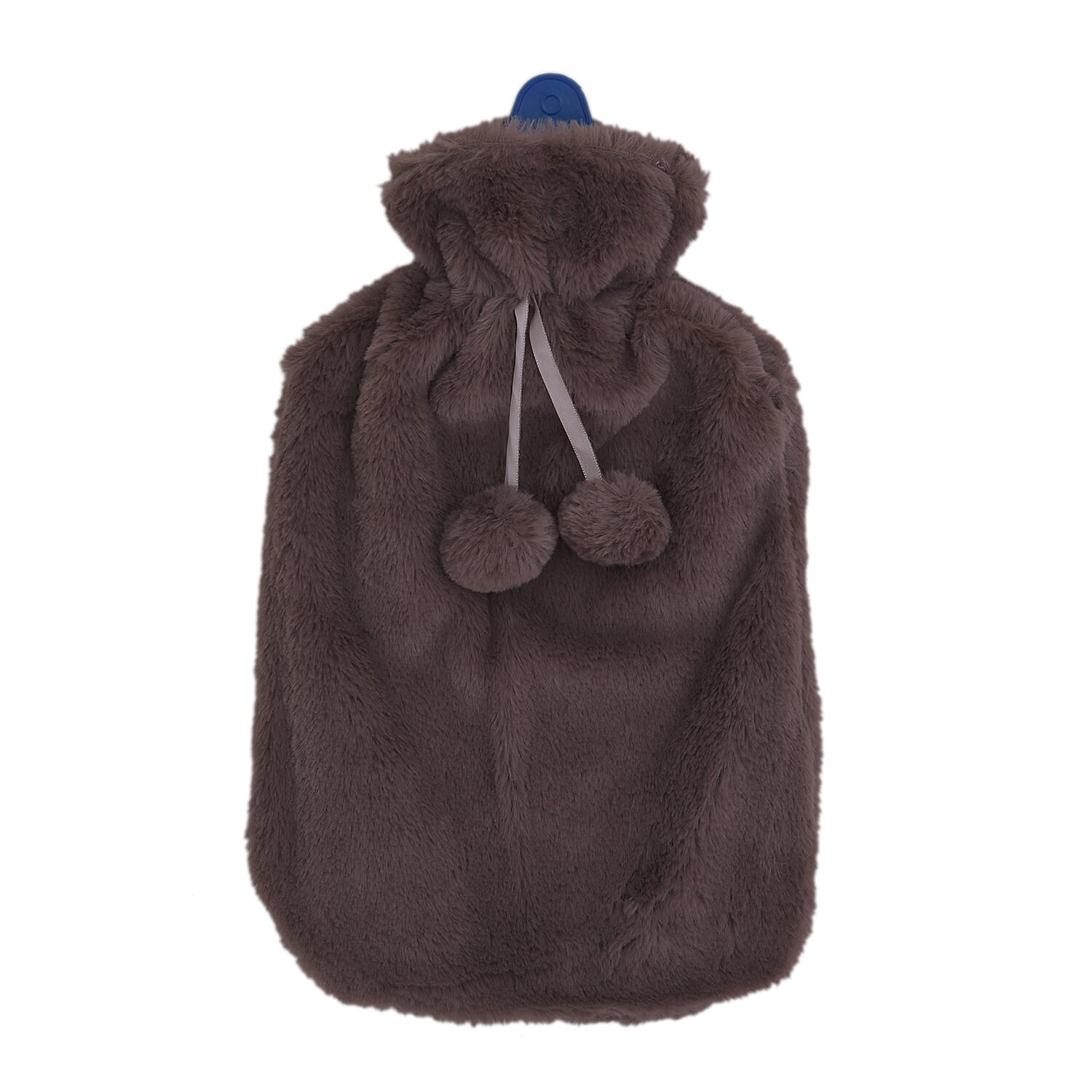 Set of 2 Hot Water Bottles with Faux Fur Cover (Size 33x20 Cm) - Light Pink & Cabin Brown