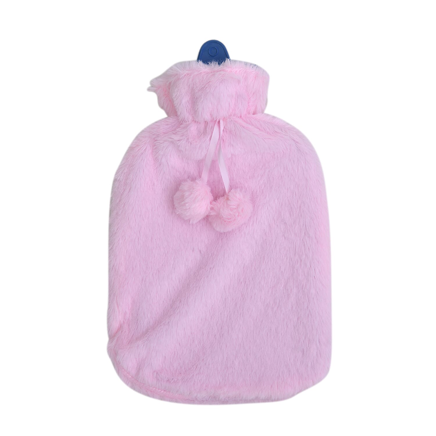 Set of 2 Hot Water Bottles with Faux Fur Cover (Size 33x20 Cm) - Light Pink & Cabin Brown