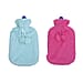 Set of 2 Hot Water Bottles with Faux Fur Cover  Light Blue and Pink