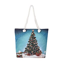 Christmas Collection Joy Pattern Tote Bag - Black