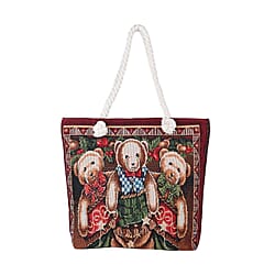 Christmas Collection Joy Pattern Tote Bag - Black