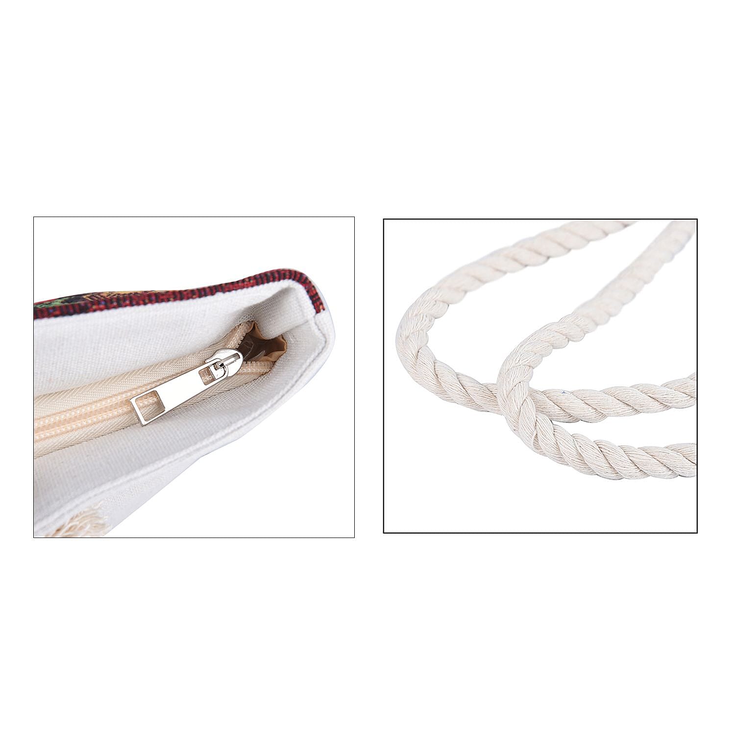 Christmas Collection 3 Bears Pattern Tote Bag with Handel Drop (Size 42x37x34x9 Cm) - Brown & Multi