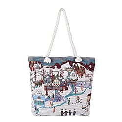 Christmas Collection Joy Pattern Tote Bag - Black