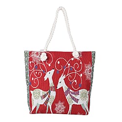 Christmas Collection Joy Pattern Tote Bag - Black