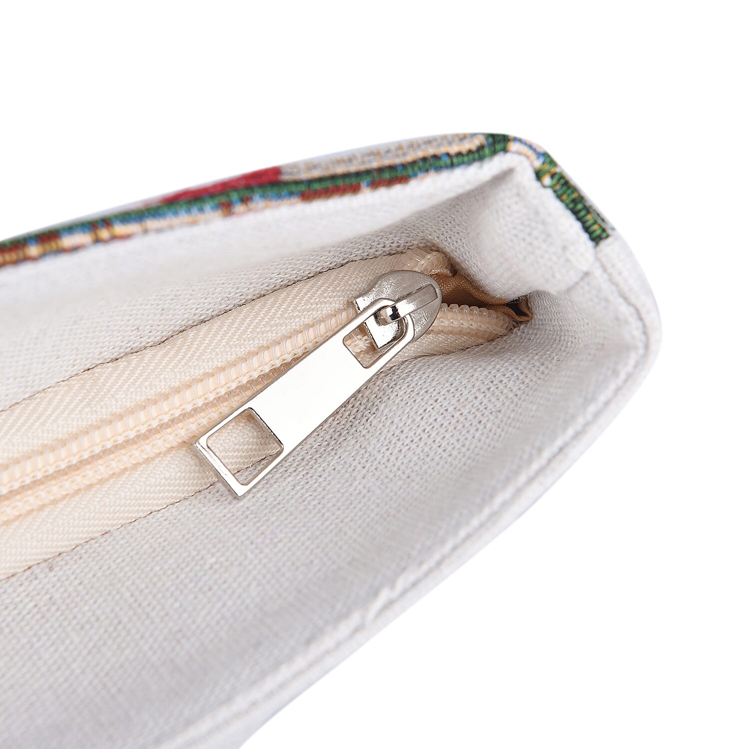 Christmas Collection Flower Pattern Tote Bag with Handel Drop (Size 42x34x9x37 Cm) - Beige & Red