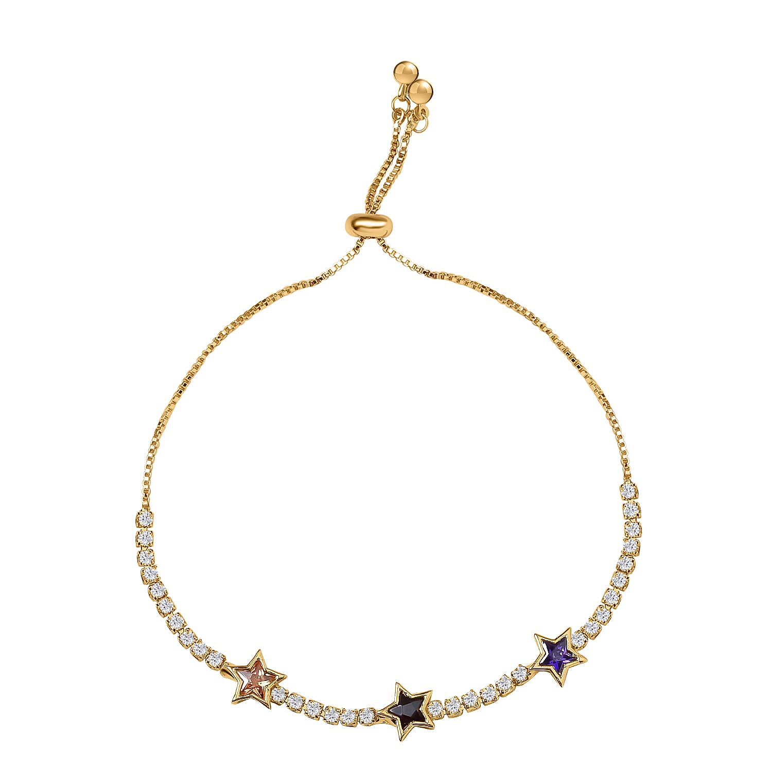 Multi Color Cubic Zirconia Star Bracelet