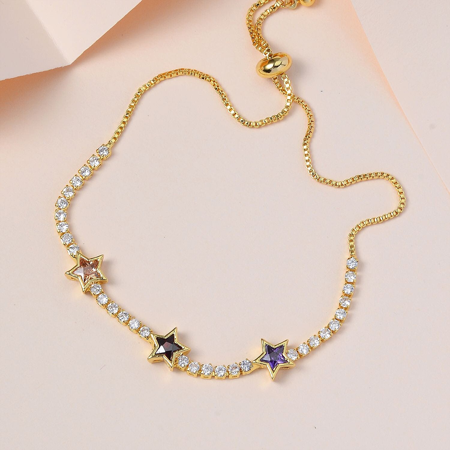 Multi Color Cubic Zirconia Star Bracelet